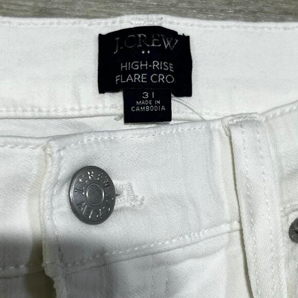 NWT J. Crew Factory Flare Crop High-Rise White Jean in Signature Stretch Size 31 - Picture 4 of 7